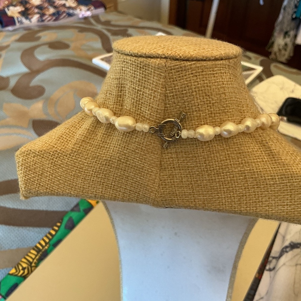 Freshwater Pearl and mother of pearl pendant necklace - Picture 2 of 2